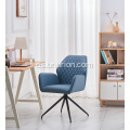 Silla de oficina giratoria de PU azul acolchado con diamante